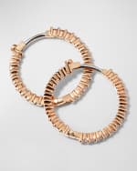 Image 4 of 5: Roberto Coin 22mm Rose Gold Diamond Hoop Earrings, 1ct