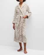 Image 1 of 6: Natori Leopard-Print Faux Fur Long Robe