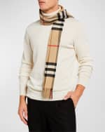Image 5 of 5: Burberry Men's Giant Check Cashmere Scarf