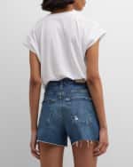 Image 5 of 6: FRAME Le Mid Rise V-Neck Tee