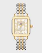 Image 1 of 2: MICHELE Deco Madison Mid Two-Tone Diamond-Dial Watch