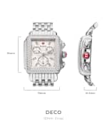 Image 3 of 4: MICHELE Deco 18mm Stainless Steel Diamond Bracelet Watch