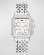 Image 1 of 4: MICHELE Deco 18mm Stainless Steel Diamond Bracelet Watch