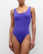 Image 2 of 5: Karla Colletto Ines Scoop-Neck Underwire One-Piece Swimsuit