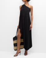 Image 5 of 6: Norma Kamali One-Shoulder Diagonal Tunic Coverup
