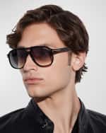 Image 2 of 2: TOM FORD Men's Raoul Gradient Aviator Sunglasses