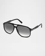 Image 1 of 2: TOM FORD Men's Raoul Gradient Aviator Sunglasses