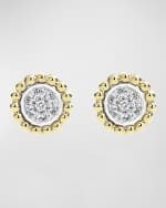 Image 4 of 5: LAGOS Diamonds & Caviar Stud Earrings, 9mm