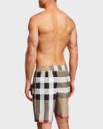 Image 2 of 4: Burberry Men's Large Check Swim Trunks