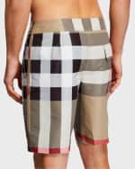 Image 3 of 4: Burberry Men's Large Check Swim Trunks