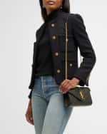 Image 2 of 6: Saint Laurent Envelope Triquilt Small YSL Shoulder Bag in Grained Leather