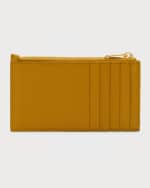 Image 3 of 4: Saint Laurent YSL Monogram Small Ziptop Card Case in Grained Leather