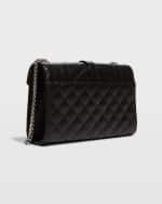 Image 3 of 6: Saint Laurent Envelope Triquilt Small YSL Shoulder Bag in Grained Leather