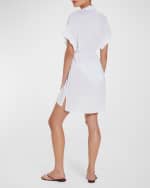 Image 3 of 3: Vix Solid Fuji Pleats Button-Front Caftan