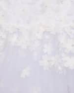 Image 3 of 3: White Label by Zoe Girl's Lauren 3D Flower Embellished Tulle Dress, Size 2-12