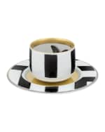 Image 3 of 3: Christian LaCroix X Vista Alegre Sol Y Sombra Espresso/Coffee Cups & Saucers, Set of 2