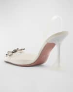 Image 3 of 6: Amina Muaddi Begum 90mm 'Glass' Slingback Pumps