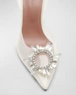 Image 4 of 6: Amina Muaddi Begum 90mm 'Glass' Slingback Pumps