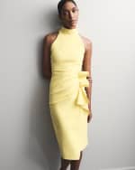 Chiara boni la petite robe sleeveless halter ruched dress clearance