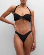 Image 2 of 7: Norma Kamali Tie-Front Bra Bikini Top