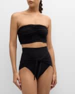 Image 4 of 5: Norma Kamali Diaper Tie-Front High-Waist Bikini Bottom