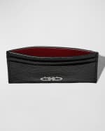 Image 5 of 5: Ferragamo Men's Colorblock Leather Card Holder w/ Money Clip