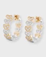 Image 1 of 5: Sydney Evan 14k Two-Tone Gold Diamond Heart Huggie Earrings
