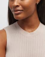 Image 5 of 5: Sydney Evan 14k Two-Tone Gold Diamond Heart Huggie Earrings