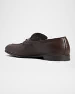 Image 4 of 5: ZEGNA Men's Lasola Leather Penny Loafers