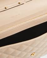 Image 5 of 6: Saint Laurent Envelope Triquilt YSL Wallet on Chain in Grained Leather