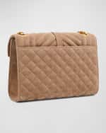 Image 4 of 6: Saint Laurent Envelope Triquilt Medium YSL Shoulder Bag in Suede
