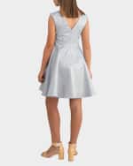 Image 2 of 2: Un Deux Trois Girl's Jacquard V-Back Dress, Size 7-16