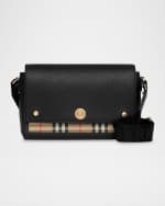 Image 1 of 5: Burberry Note Medium Leather & Vintage Check Crossbody Bag
