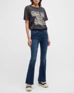 Image 4 of 5: MOTHER The Weekender Frayed Flare Jeans