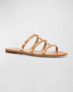 Image 5 of 6: Valentino Garavani Rockstud Caged Flat Slide Sandals