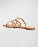 Image 3 of 6: Valentino Garavani Rockstud Caged Flat Slide Sandals