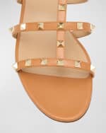 Image 4 of 6: Valentino Garavani Rockstud Caged Flat Slide Sandals