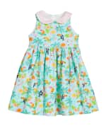 Image 1 of 2: Susanne Lively Girl's Flamingo Dress with Collar, Size 4-6X