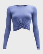 Image 1 of 6: Alo Yoga Cross-Front Long-Sleeve Crop Top