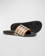 Image 4 of 4: Burberry Kid's Mini Furley Check Slide Sandals, Toddler/Kids