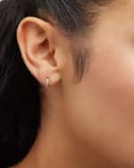 Image 2 of 5: Roberto Coin 18k White Gold Diamond Small Hoop Earrings