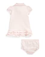 Image 2 of 3: Ralph Lauren Childrenswear Ruffled Embroidered Polo Dress With Solid Bloomers, Size 3M-24M