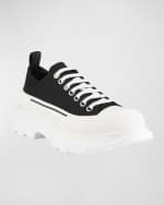 Image 2 of 4: Alexander McQueen Men's Tread Slick Two-Tone Fabric Sneakers