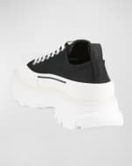 Image 3 of 4: Alexander McQueen Men's Tread Slick Two-Tone Fabric Sneakers