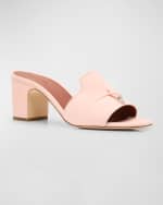 Image 5 of 6: Loro Piana Suede Charm Slide Mules