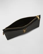 Image 5 of 6: Saint Laurent YSL Monogram Large Bill Pouch in Grained Leather