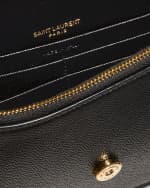 Image 3 of 4: Saint Laurent Kate Tassel YSL Wallet on Chain in Grained Leather