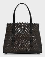 Image 1 of 6: ALAIA Mina 25 Tote Bag in Vienne Perforated Leather