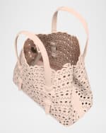 Image 2 of 6: ALAIA Mina 20 Tote Bag in Vienne Wave Perforated Leather