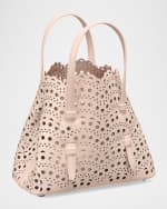 Image 5 of 6: ALAIA Mina 20 Tote Bag in Vienne Wave Perforated Leather